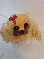 Rare Antique Mohair Dog Plush Pekingese Stuffed Vintage 10" Orange Eyes