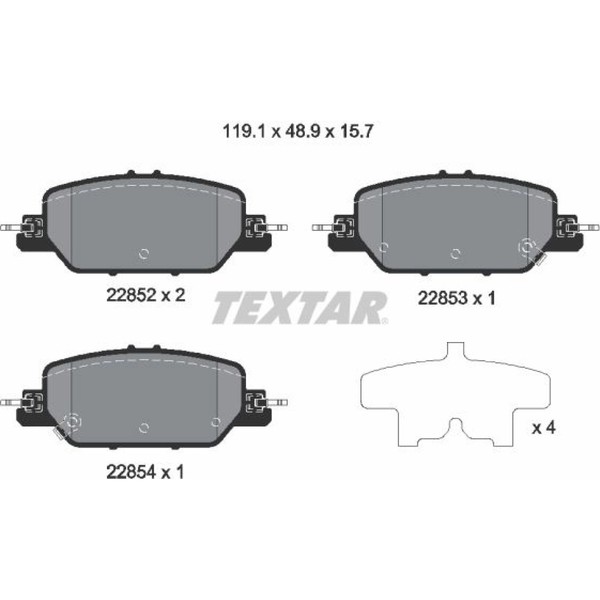 Textar 2285201 Bremsbelagsatz FüR Honda CR V RW RT-image