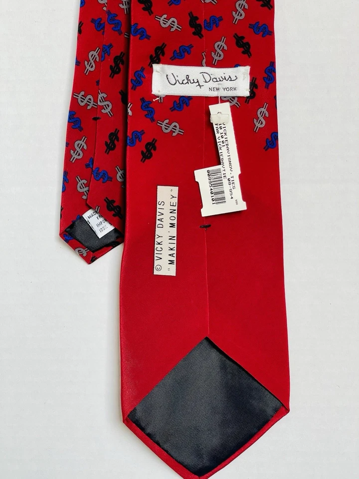 Corbata Vicky Davis Makin’ Money 100 % seda nueva con etiquetas hecha en EE. UU. Foto 2 de 4