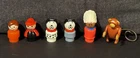 Lot of 6 Vintage Plastic Fisher Price Little People - Dogs, Indian, Firefighter+