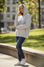 Calvin Klein Women  s Light Gray Pullover Hoodie Performance L Hooded Athleisure