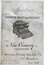 Mt.Everest&THE NEW CENTURY CALIGRAPH Model No.5 Antique 1898 Typewriter Print Ad thumbnail