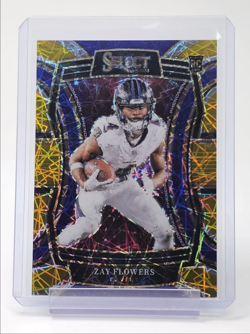 ZAY FLOWERS 2023 SELECT PHENOMENON ROOKIE GOLD PRIZM RAVENS RC /10 Q0396