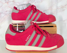 Adidas Samoa Sneakers Shoes Mens 6 Retro Red Gray Stripe Fits Women 7.5 EUC