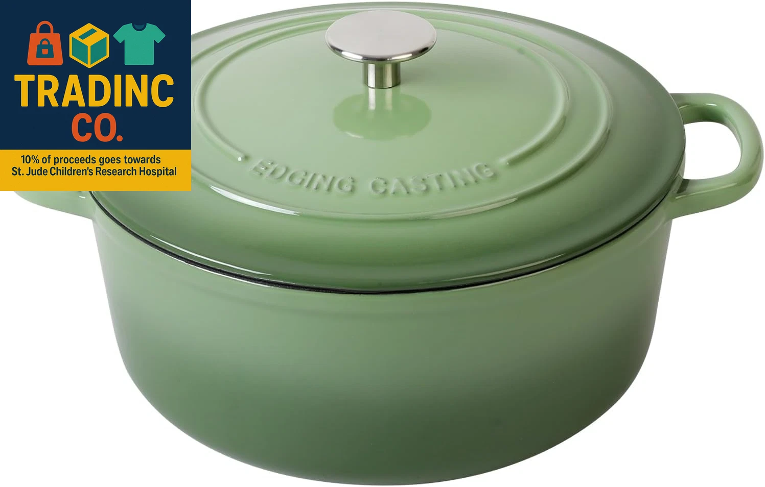 Enameled Cast Iron Dutch Oven Pot with Lid, 5.5 Quart, for Bread Baking, Cooking