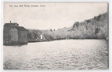 Postcard Connecticut Chester Saw Mill Pond Antique View
