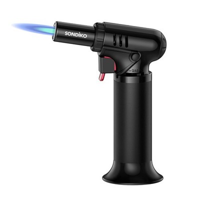 Sondiko Butane Torch Lighter with Visible Fuel Window, Black-S907, Black 2
