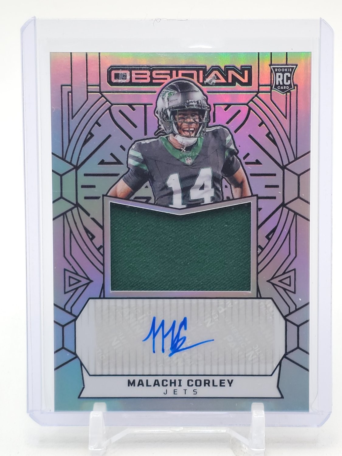 Malachi Corley Panini Obsidian Rookie Jumbo Jersey Autographs #RJJMCY Silver