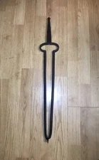 Vintage 28” Metal Iron Sword Style Fireplace Forge Tool Log Tongs Fire Pit Tools