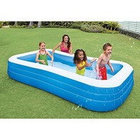 Inflatable Intex Pool 120'' X 72'' Summer Deluxe Rectangular Family Pool Blue Inflatable Intex Pool 120'' X 72'' Summer Deluxe Rectangular Family Pool Blue