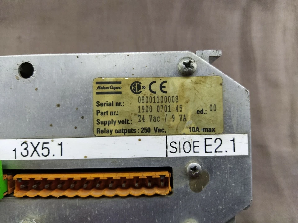 Atlas Copco 1900 0701 45 Input Output Module 24 VAC-9 VA 1900070145 I/O Module - Image 2 of 4