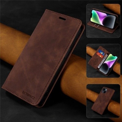 For iPhone 16e 15 14 13 12 11 Pro Max 8+ SE Case Wallet Leather RFID Flip Cover - Picture 61 of 66