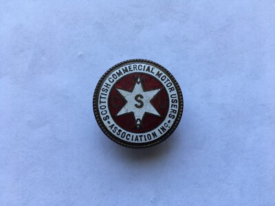 C1930s-40s VINTAGE SCOTTISH COMMERCIAL USERS ASSOCIATION INc ENAMEL LAPEL BADGE