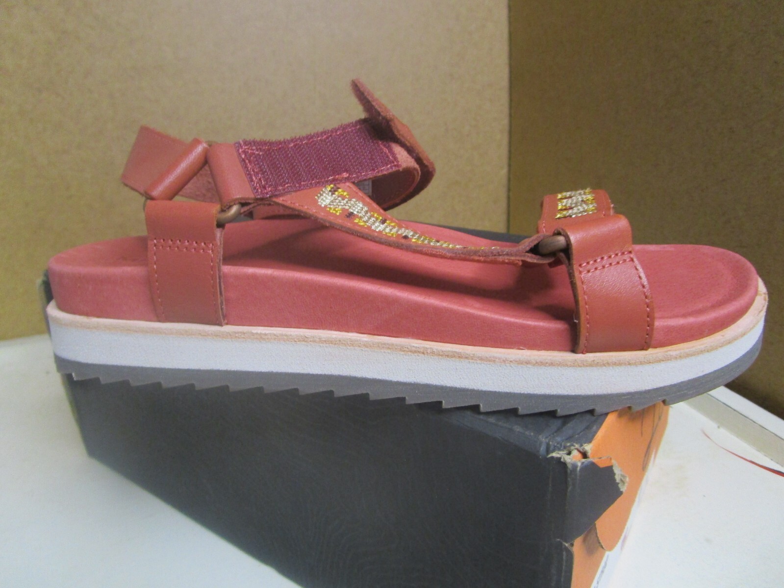 Merrell sandalo donna Juno cinturino pelle taglia US 8M J62514 rosso legno sequoia