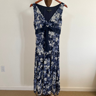 Connected Apparel Size 10 Floral Sleeveless Surplice Neck Tiered Midi Dress