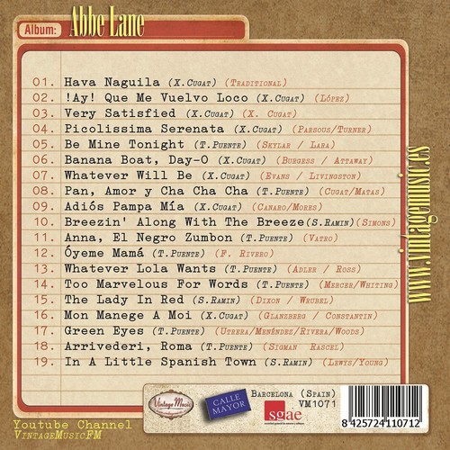 ABBE LANE CD Vintage Vocal Jazz / Hava Nagila , Very Satisfied , Pan Amor Y Cha - Imagen 2 de 3