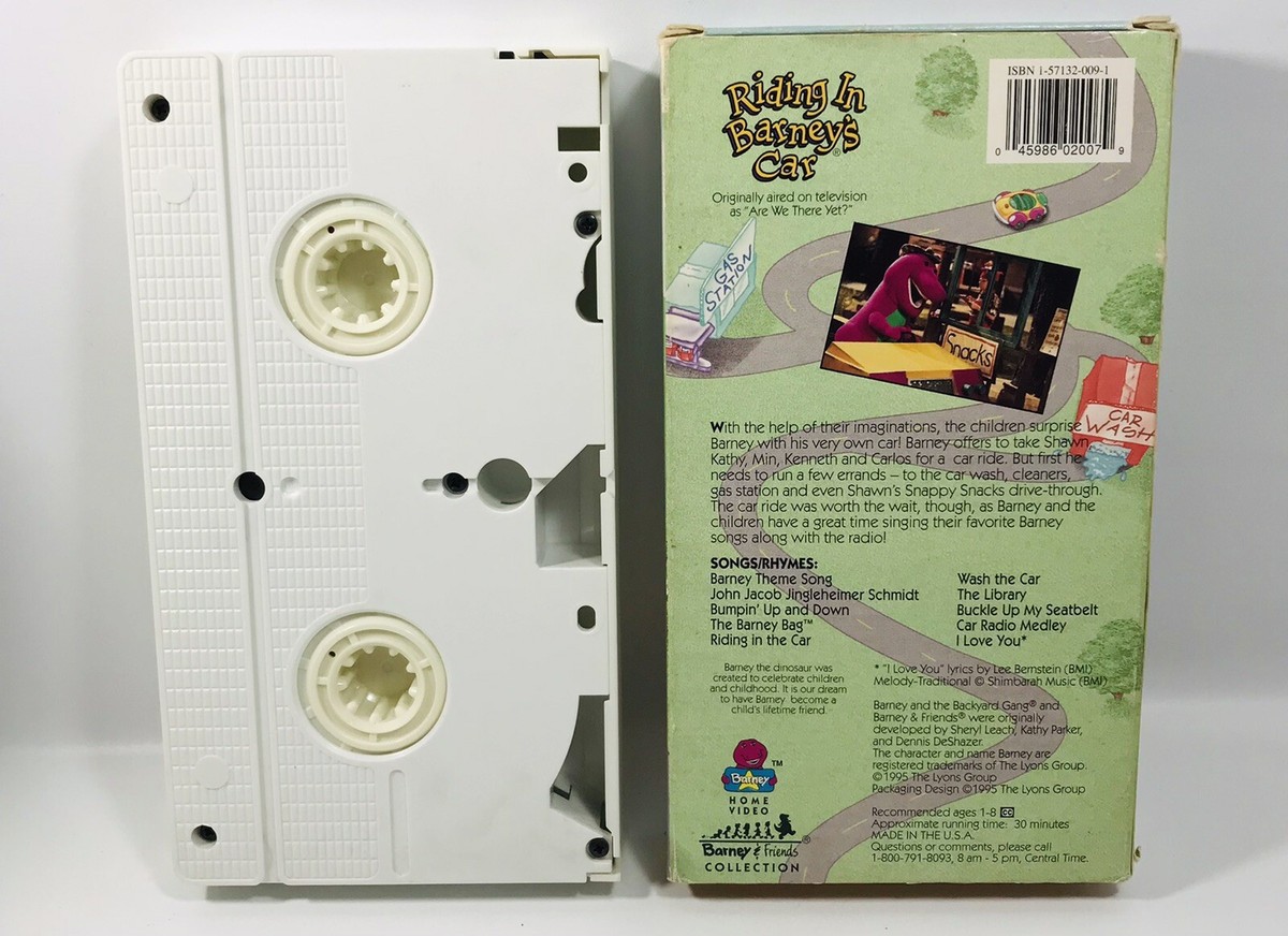Riding In Barney's Car VHS Tape 1995 Vintage Kids Show