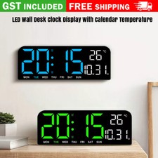10" Digital Home Big Jumbo LED Wall Desk Clock With Calendar Temperature Clock