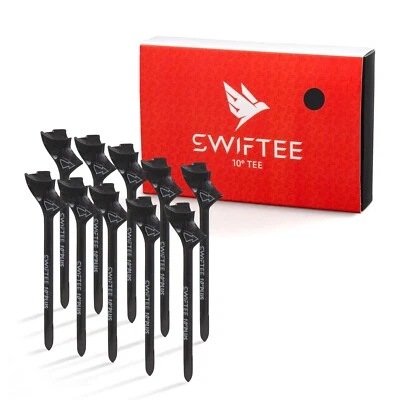 SWIFTEE Premium 10 Grad Golf Tees für Driver oder Eisen - Schwarz