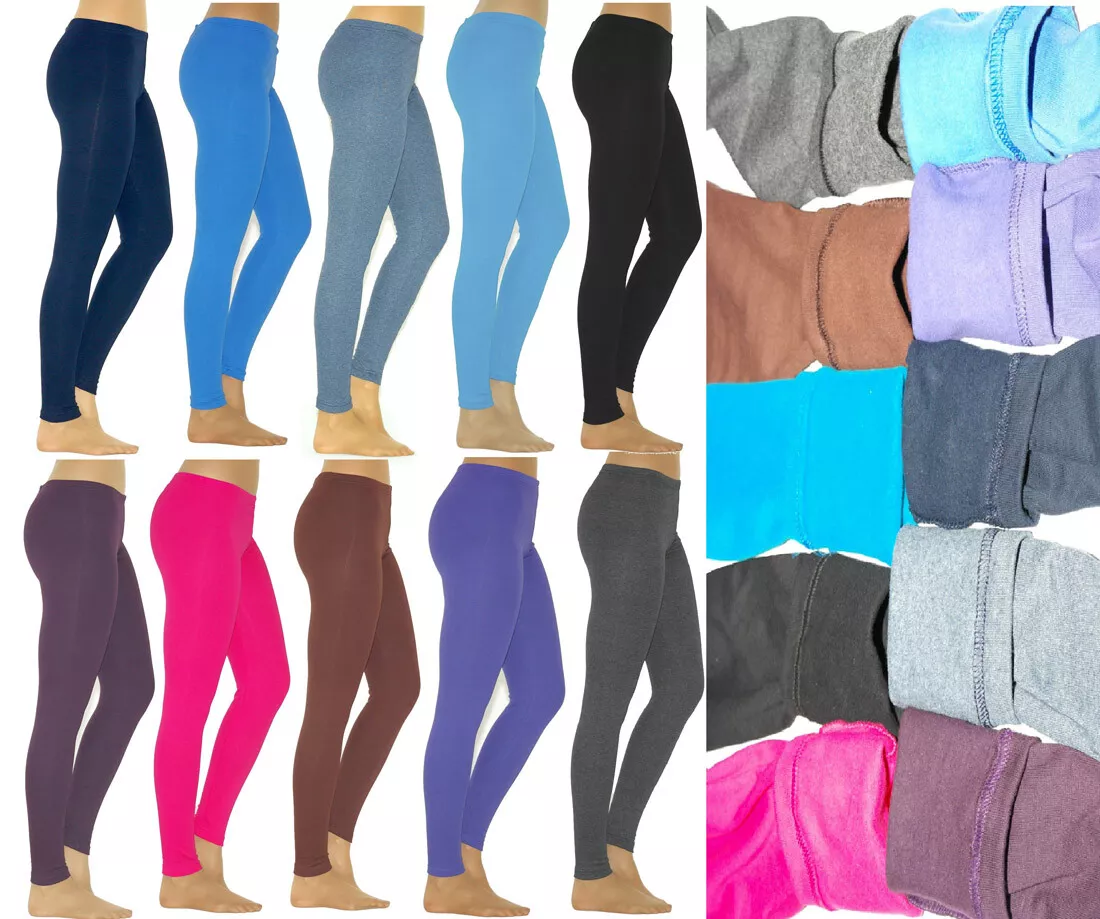 Thermo Fleece Leggings Long Cotton Spandex Women Children Seniors