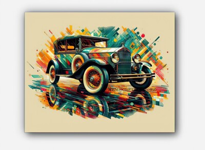 Vintage Car Chrysler Model B-70 1920s Picture art splashes of paint  #3 Reprint