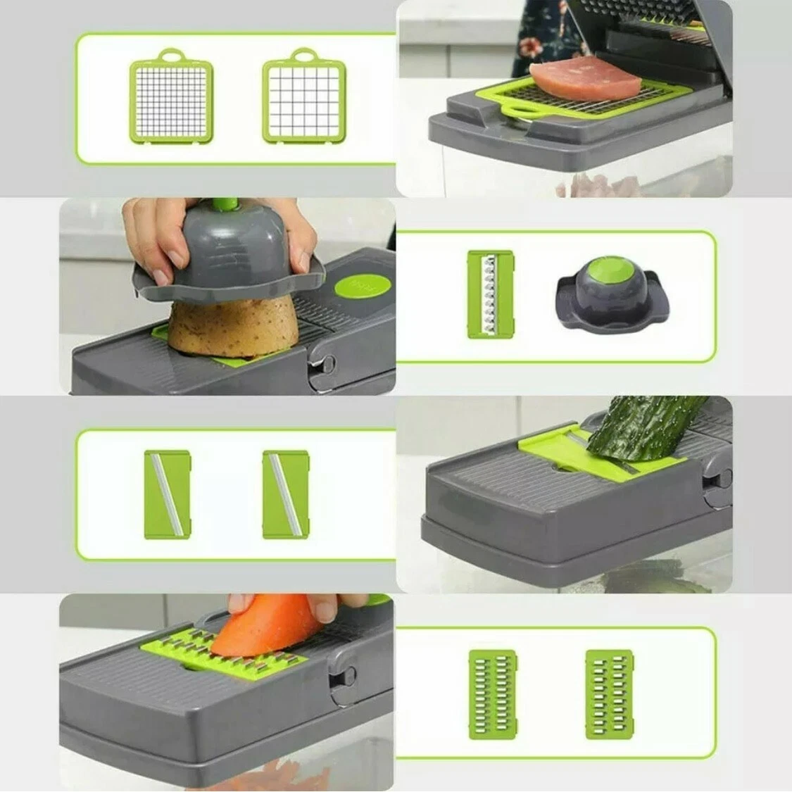 15-In-1 Vegetable Fruit Chopper Cutter Food Onion Veggie Dicer Slicer Kitchen US 15-In-1 Vegetable Fruit Chopper Cutter Food Onion Veggie Dicer Slicer Kitchen US