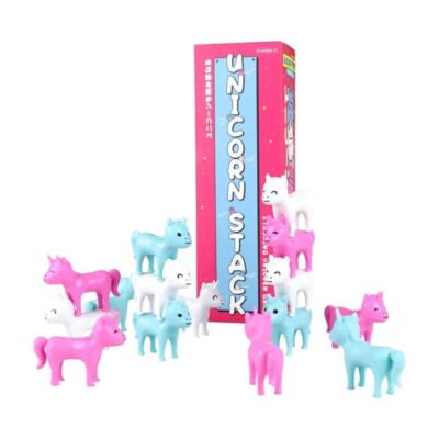 Kinder Stapelspiel Mädchen 15 Teile Stapel Spielturm Balancieren Rosa Weiß Blau Einhorn