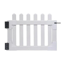 PVC Vinyl Picket Fence Gate with Stainless Steel Hardware 31 in. x 42 inch White
