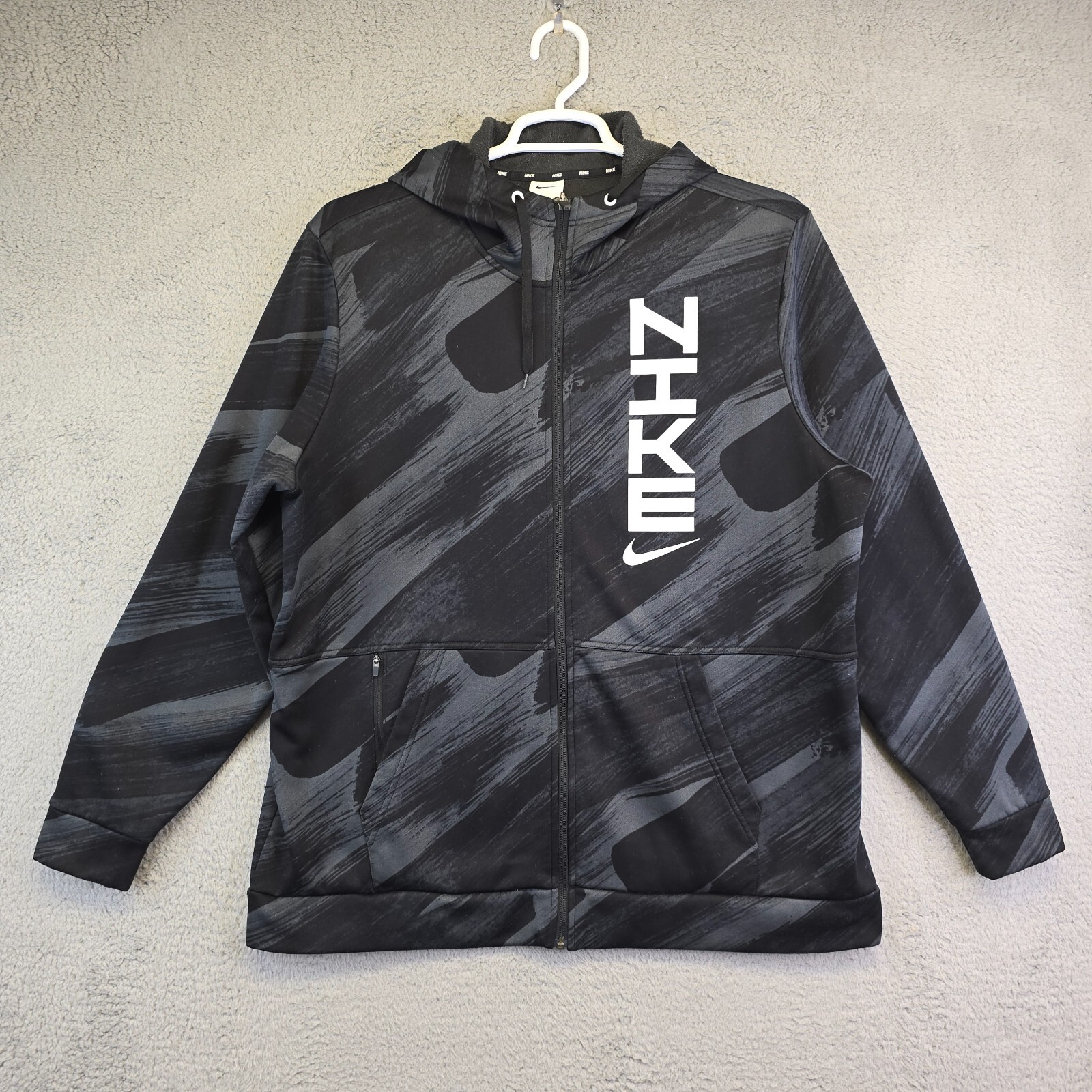 SACAI X NIKE Giacca Nike Uomo XL Therma Fit Allenamento Sportclash Full Zip Felpa con Cappuccio Nero Bianco