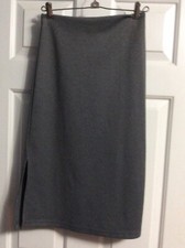 J.C. Kids Skirt Pencil Grey with Side Slits Elastic Waist Girls Size 12