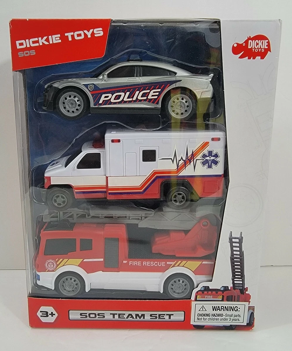 Dickie Toys SOS Team Set Emergency Rescue Vehicles Car/Truck Toy Set  New*Read*