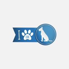 I Love Great Dane Dog Animal Vinyl Sticker Decal