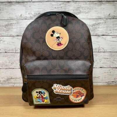 COACH x DISNEY Micky Minnie Mouse Emblem Signature Backpack Outlet