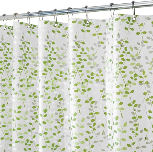 Idesign Vine Waterproof PEVA Bathroom Shower Curtain - 72" X 72", Green/White - Picture 2 of 12