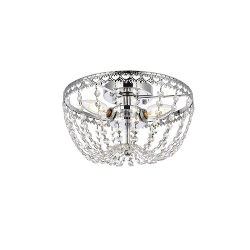 Elegant Lighting Kylie 12" Iron and Crystal Flush Mount in Chrome - Picture 3 of 8