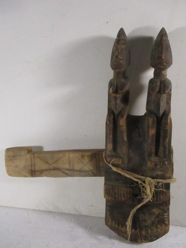 ALTE BAMANA/BAMBARA DOPPEL VORFAHREN FIGUR TÜRSCHLOSS MITTE - ANFANG 20. JH. MALI