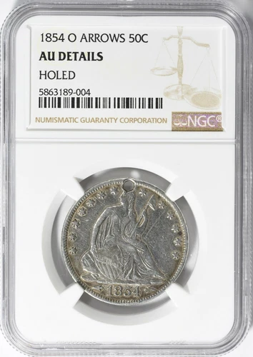 1854-O Seated Liberty Half Dollar Arrows NGC AU 