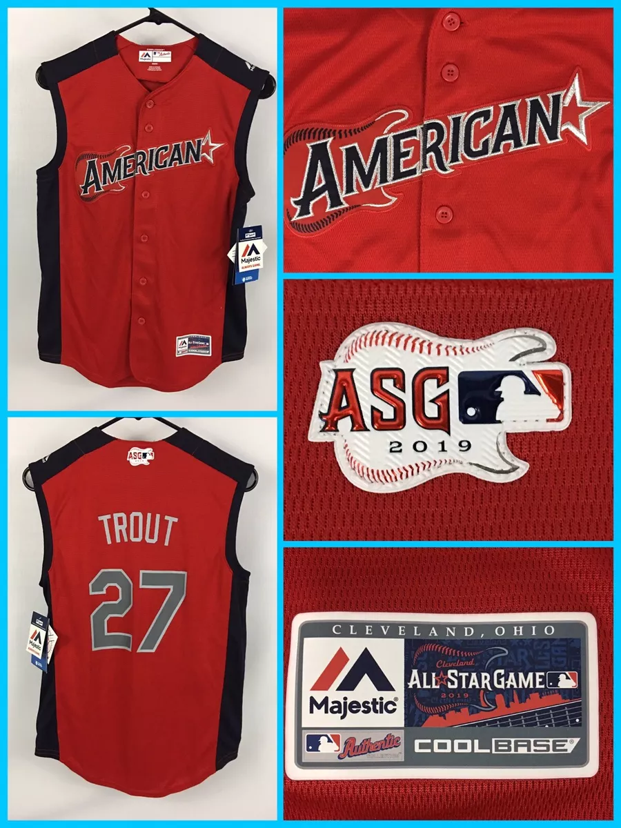 NWT Kids MIKE TROUT Anaheim Angels Sleeveless All-Star Majestic Youth Jersey  Med