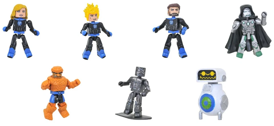 Diamond Select Marvel MiniMates FANTASTIC FOUR 6-Pack Deluxe Box Set • NOVO - Imagem 3 de 3