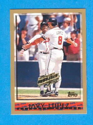 1998 Topps Card with Inaugural Devil Rays Logo JAVY LOPEZ #183 Atlanta Braves