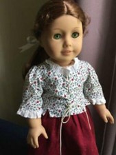 AMERICAN GIRL FELICITY'S BURGUNDY RED FLORAL 2 PC SCHOOL OUTFIT TOP SKIRT NO CAP