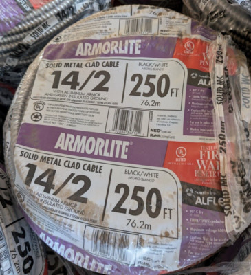 MC14/2 - 14/2 x 250 ft. Solid CU MC (Metal Clad) Armorlite Cable | eBay