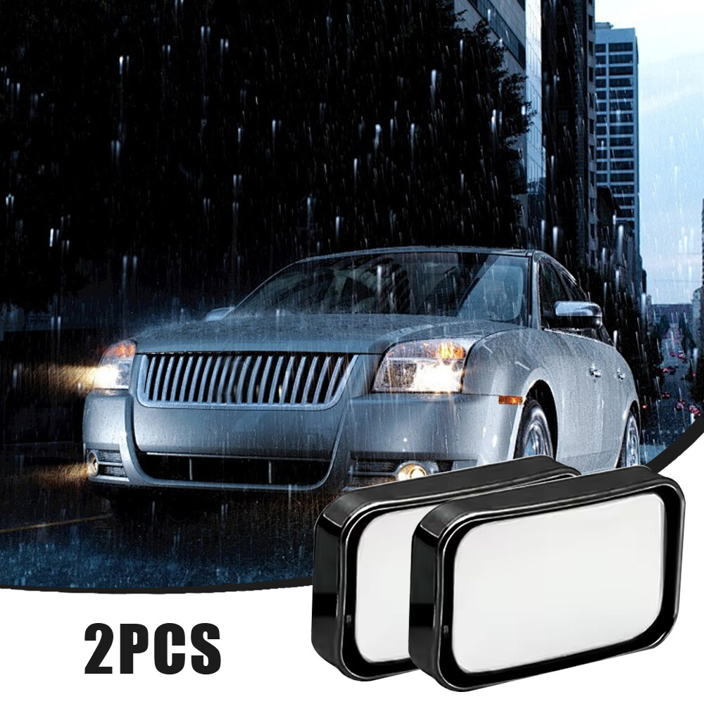 2Pcs Black Wide Angle Convex Blind Spot Rearview Mirrors for Cars