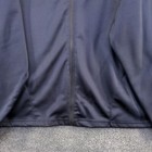 Dark blue men's full zip jacket with front pockets, zipper closure, and "Made in USA" label on back.