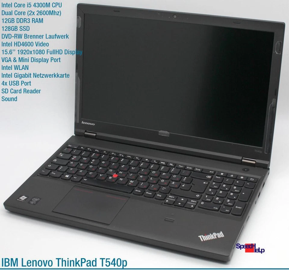 Notebook IBM LENOVO THINKPAD T540p INTEL i5 Laptop 128GB SSD 12GB RAM WINDOWS 10 - Imagen 2 de 4