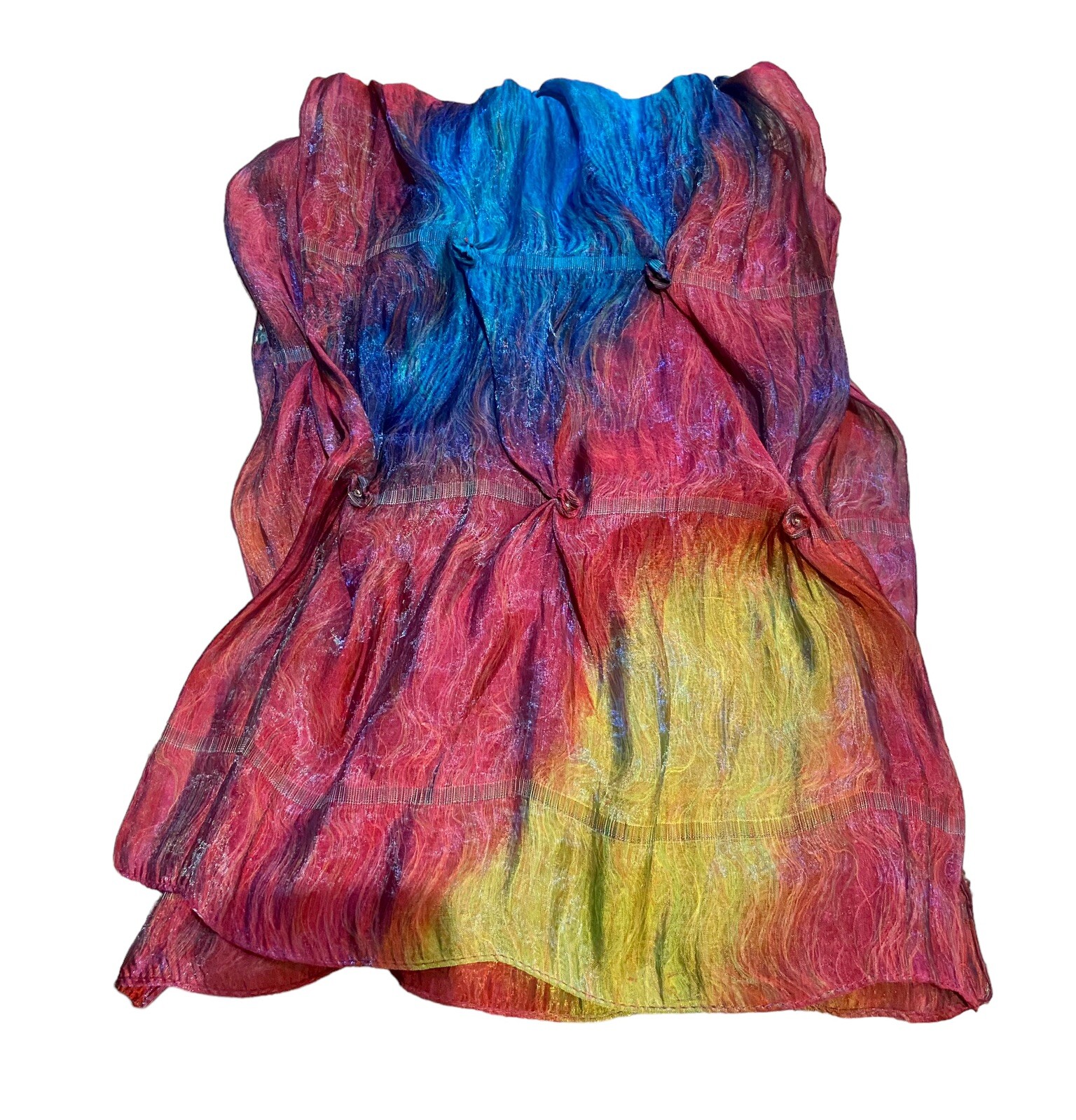 Multiples Silk Multi Colored Scarf - image 6