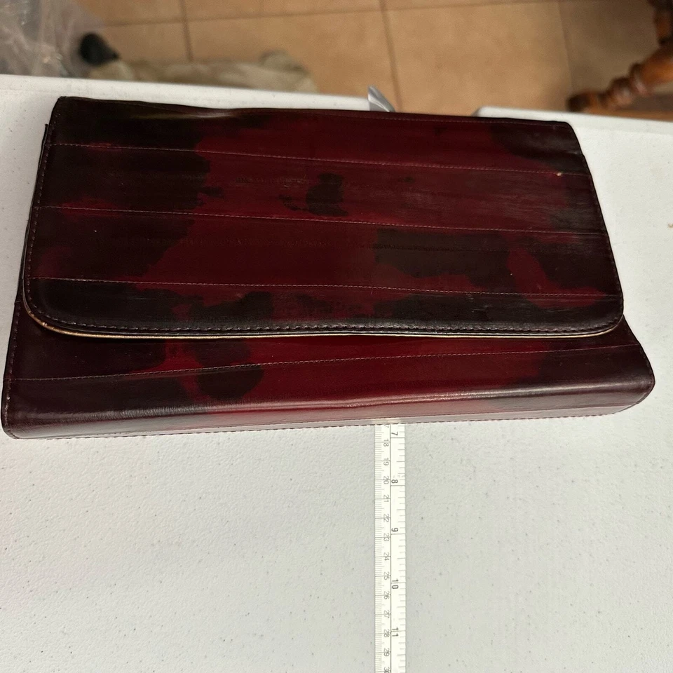 Bolso sin asas vintage J Renne bolso de mano marrón correa para el hombro cuero minimalista Foto 4 de 4