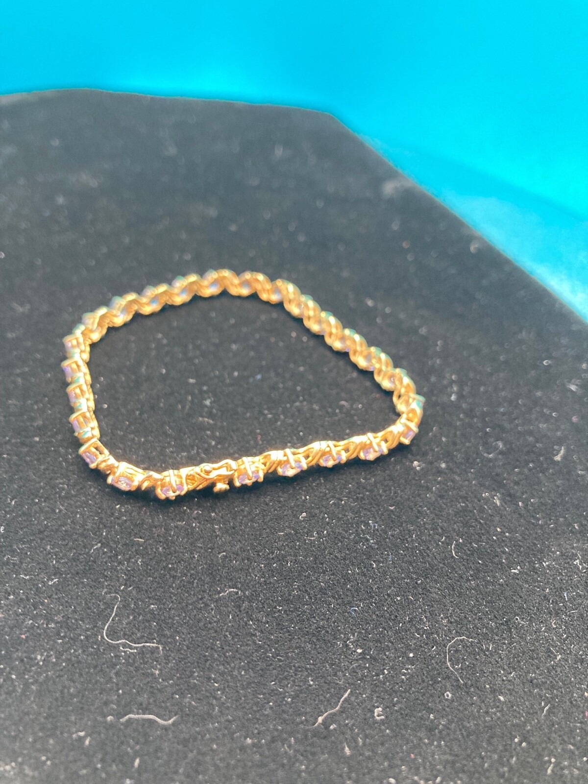 10K  Solid Gold Bracelets, Length 7'', Round Tanz… - image 4