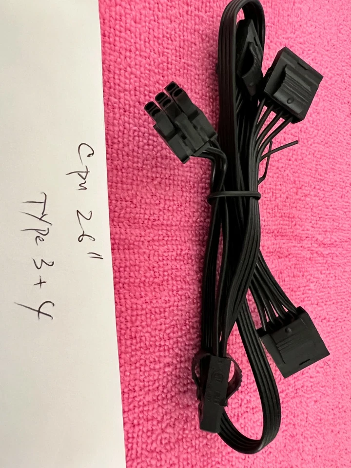 2x Corsair Type 3 Type 4 Perif  4x Connector Molex PSU Modular Cable,original  - Image 3 of 4