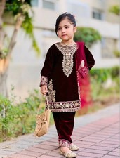 Eid Salwar Kameez Pakistani Readymade Kids Dress Girls Wedding Indian Party Wear